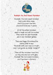 English Worksheet: RUDOLPH SONG AND QUESTIONS TO DISCUSS