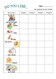 English Worksheet: Do you like ...