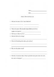 English Worksheet: Pirates of the Caribbean Movie Quiz