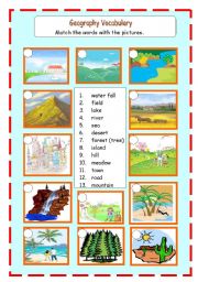 English Worksheet: Geogrphy Landscapes