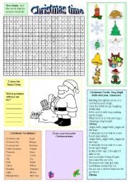 English Worksheet: Christmas time 