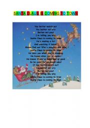 Santa Claus is Coming to town part 1 - ESL worksheet by Laurabur