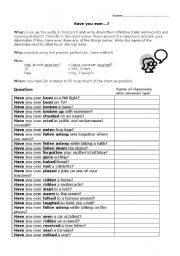 English Worksheet: Have you ever...?