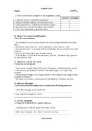 English Worksheet: Writing Strategies - quiz