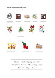 English worksheet: Christmas vocabulary