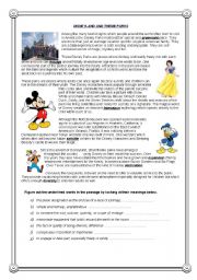 English Worksheet: Disneyland - Cowboys - Hollywood - reading comprehension (4)