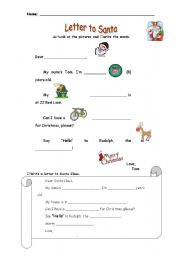 English Worksheet: Letter to Santa