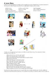 English Worksheet: A love story