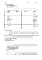 English worksheet: Test. Level 6. Primary School. TEFL.