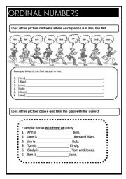 English Worksheet: ORDINAL NUMBERS