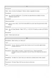 English worksheet: Crazy dictation - appointment