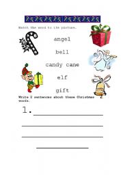 English worksheet: Christmas Vocabulary Match