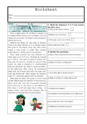 English Worksheet: Daily routine