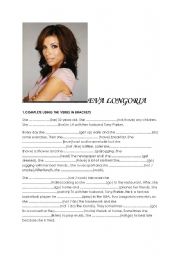 English Worksheet: Present simple, daily habits : Eva longoria s portrait 