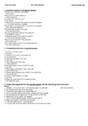English Worksheet: Reported speech and relative clauses
