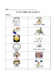 English worksheet: If youre happy and you know it