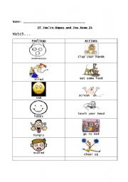 English Worksheet: If youre happy and you know it