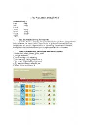 English worksheet: WEATHER FORECAST