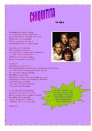 English Worksheet: Song...Chiquitita, by ABBA
