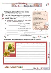 English Worksheet: Verb THERE TO BE  --  SIMPLE PAST  2/2 (Christmas context)