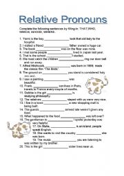 English Worksheet: Relative Pronouns