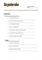 English worksheet: Passive voice