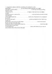 English Worksheet: let be allowed to excercise