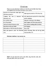 English Worksheet: CHRISTMAS TRADITIONS