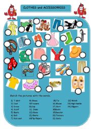 English Worksheet: Clothes and accessories