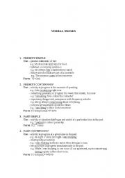 English Worksheet: Verbal Tenses