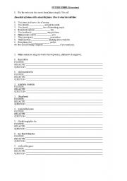 English worksheet: Future Simple - exercises