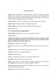 English worksheet: A Job Interview