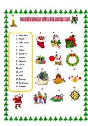 English Worksheet: CHRISTMAS SCRAMBLE