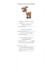 English Worksheet: Rudolph, The Red Nosed Reindeer