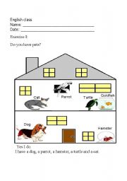 English worksheet: Pets