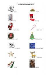 English worksheet: christmas vocabulary