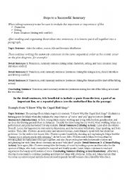 steps to a summary
