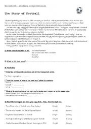 English Worksheet: The story of football