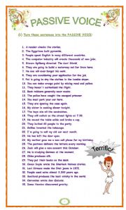 English Worksheet: PASSIVE VOICE