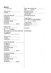 English worksheet: Fill in the gaps (Hung Up, a song by Madonna)