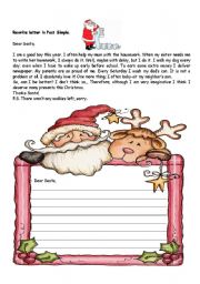 English Worksheet: rewrite the letter to santa in past simple 