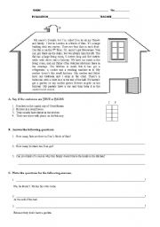 English Worksheet: Test - House and furniture
