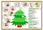 English Worksheet: CHRISTMAS DECORATIONS