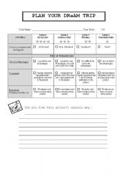 English Worksheet: Self and Peer evaluation