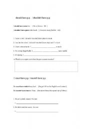 English worksheet: should have p.p.