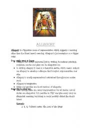 English Worksheet: Allegory (For Animal Farm)
