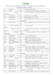 English Worksheet: Job Titles