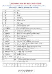 English Worksheet: Vocabulary and symbols in the News 3.