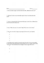 English Worksheet: Lord Of The Flies Movie Guide
