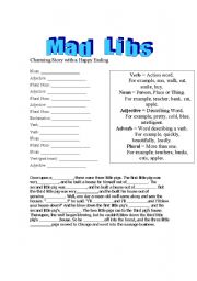 English worksheet: Mad Libs - A Charming Story with a Happy Ending